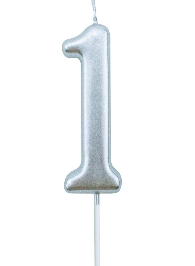 XNOVA 1st Birthday Candle First Year Silvery Happy Birthday Number One Candles for Cake Topper Decoration for Party Kids Adults Numeral 1 10 100 11 21 16 14 12 18 13 11 91 - Image 1